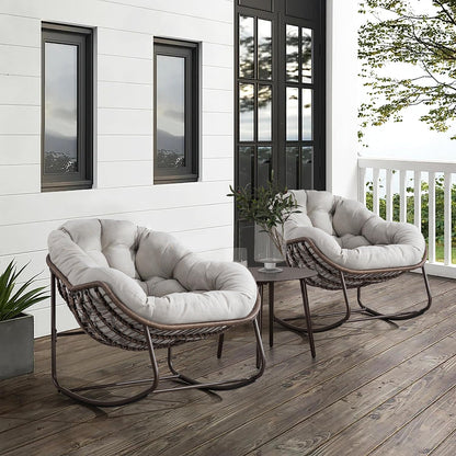 Luxury XL Egg Chair – Wicker Hanging Chair with Plush Cushion for Patio, Poolside, or Bedroom
